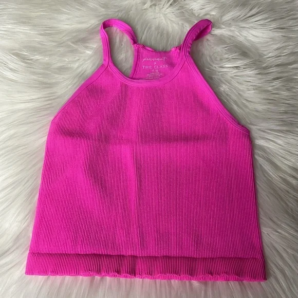 Free People Happiness Runs Long Crop Tank PINK - Picture 2 of 7